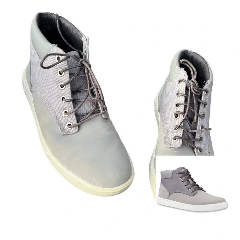 Men’s Timberland Eartkeeper Gray Groveton PlainToe Chukka Sneakers Shoes…